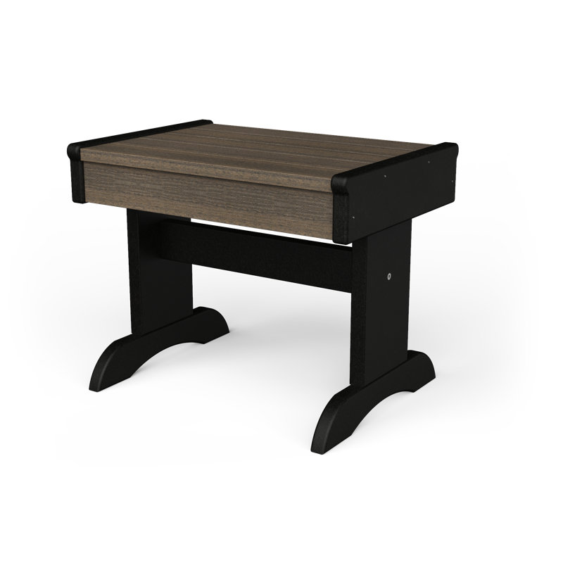 Aatikah Rectangular Outdoor Side Table , 20'' in. W 14'' in. D, Coastal Gray/Black