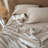 MooMee Flat Sheet 100% Washed Cotton Linen Like Textured Breathable Lightweight-107894576-107894589