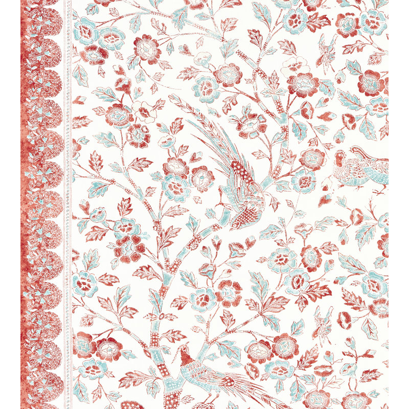 Pacifica Anissa Print Cotton Blend Fabric, Coral Spice