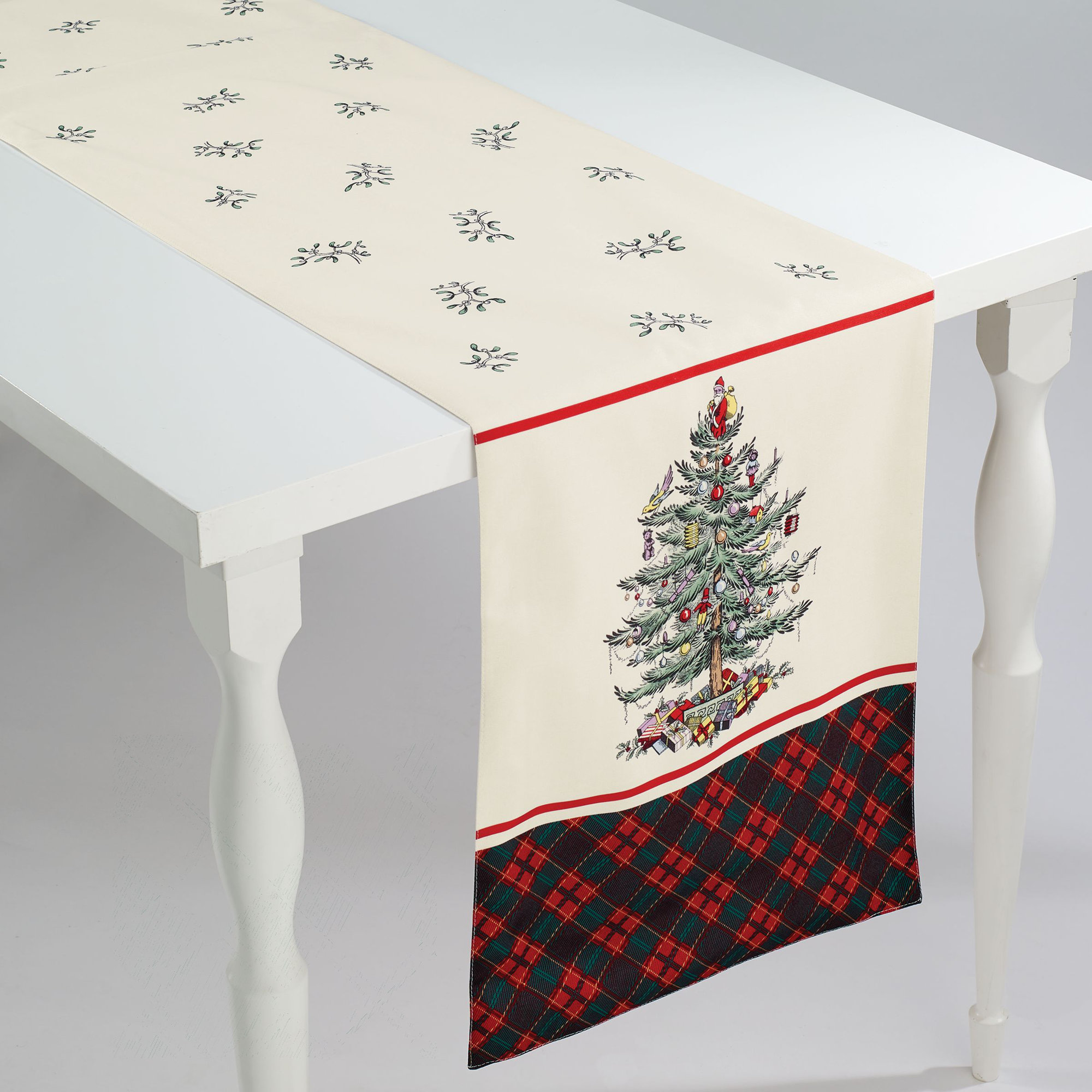 Christmas Tree Floral Tablecloth, 108" x 14"