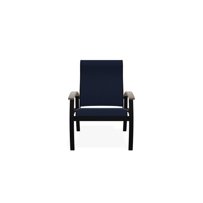 Chaise de patio Askar, Désert, Bleu marine 13D Sunbrella®, Noir texturé