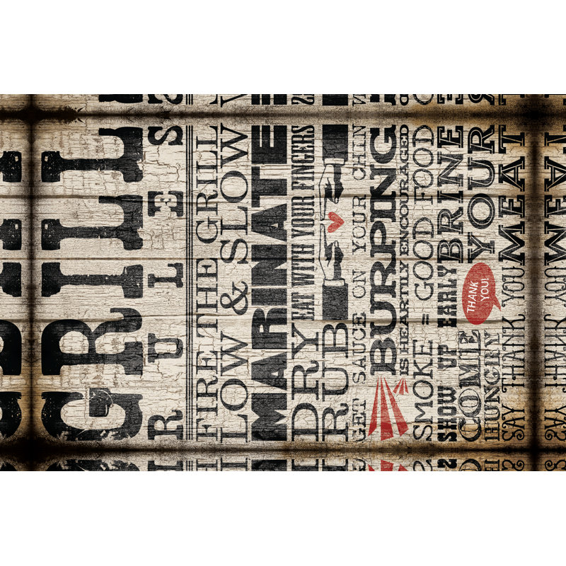 Grill Rules Colour - Wrapped Canvas Print, 30cm H x 20cm W x 3.8cm D