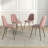 Set Of 4 Velvet Upholstered Dining Chairs With Black Metal Legs-770323837