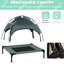 Lit pour chien 24 po avec surmatelas portatif surélevé gris avec conception en maille respirante pour chien de taille moyenne, structure, idéal et animaux
