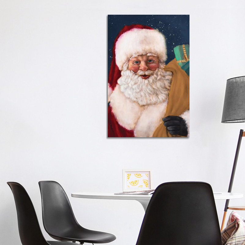 Jolly Saint Nick With Starry Night by Walt Johnson - Wrapped Canvas Gallery-Wrapped Canvas Giclée, 101.6 cm H x 66.04 cm W