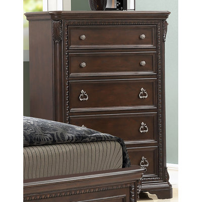 Commode 5 tiroirs en acajou traditionnel