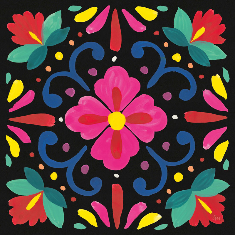 Floral Fiesta Tile VII, H 12 po x l 12 po x P 1,25 po
