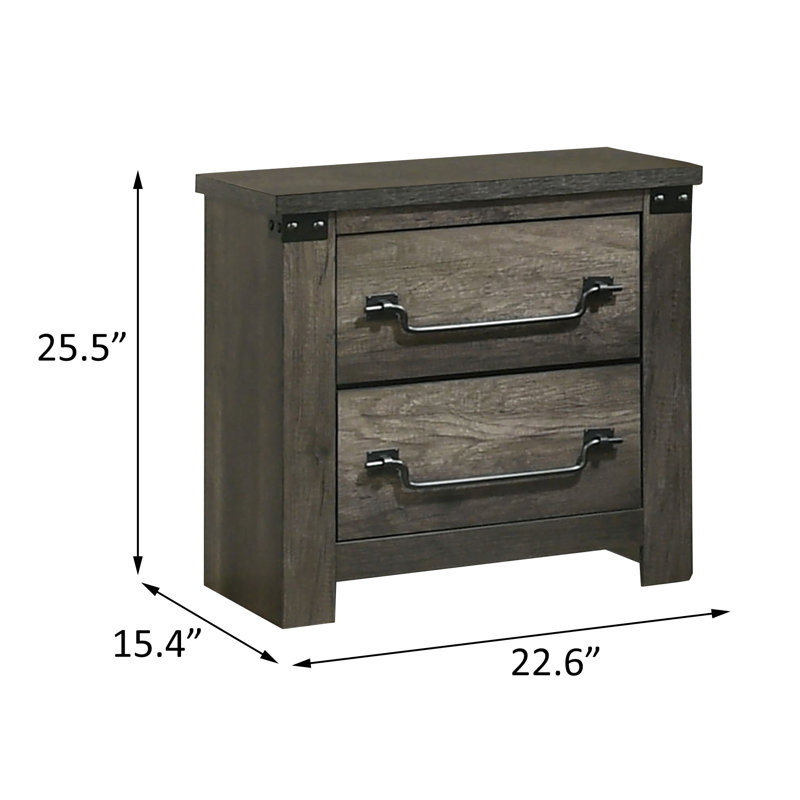 Table de chevet, gris rustique