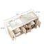 Meuble-lavabo de salle de bain 60 po, 2 lavabos, lavabo intégré en acrylique, armoire en contreplaqué, chêne, 4 portes, tiroirs, pré-assemblé, étagère de rangement haute performance éblouissante, blanc et étapes d'installation faciles