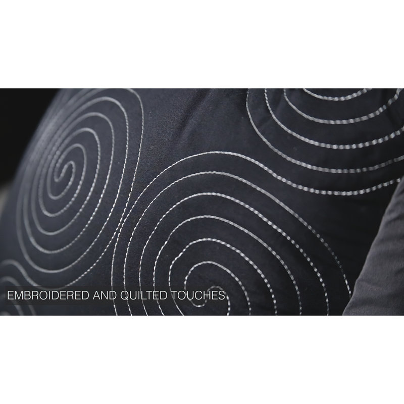 Elsie Gray and Black 7-Piece Queen Comforter Set