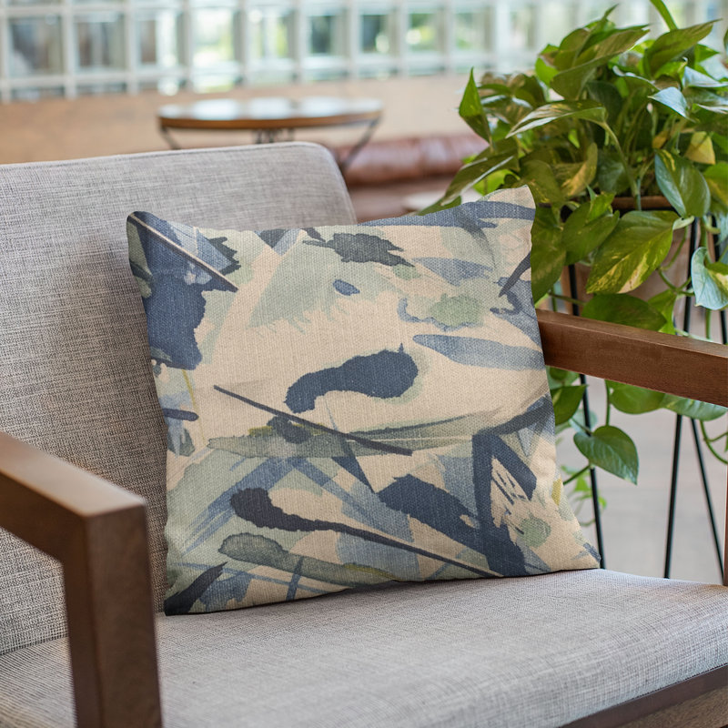 Modern Art Linen Indoor/Outdoor Pillow Cover & Insert, 18" x 18"