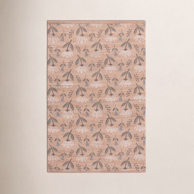 Hand-Woven Floral Jute Rug
