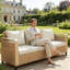 Canapés de patio spacieux, structure en métal durable, design élégant en rotin pour l'extérieur