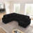 U-Shaped Striped Upholstered Sofa With Storage-614689683