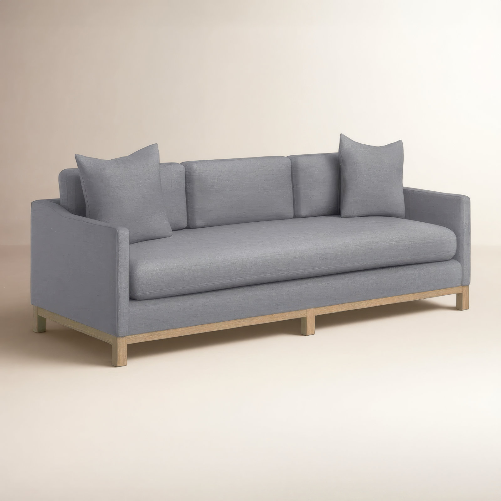 Cami 90" Linen Sofa, Gray Polyester Blend