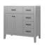Meuble-lavabo 36 po avec lavabo, armoire de salle de bain grise avec tiroirs, structure solide et panneau de fibres à densité moyenne-275100663