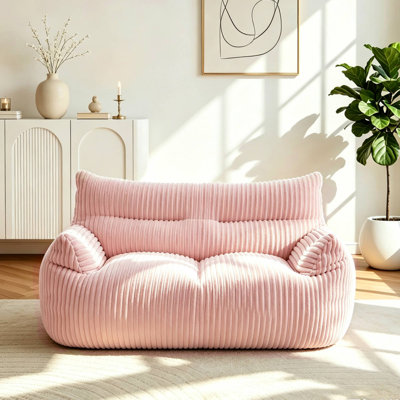 Loveseat Bean Bag Sofa Chair,Corduroy Couch for Adults,Compressed Packing