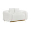 Canapé Novy, 4 coussins décoratifs, sherpa blanc, doré, 93 po