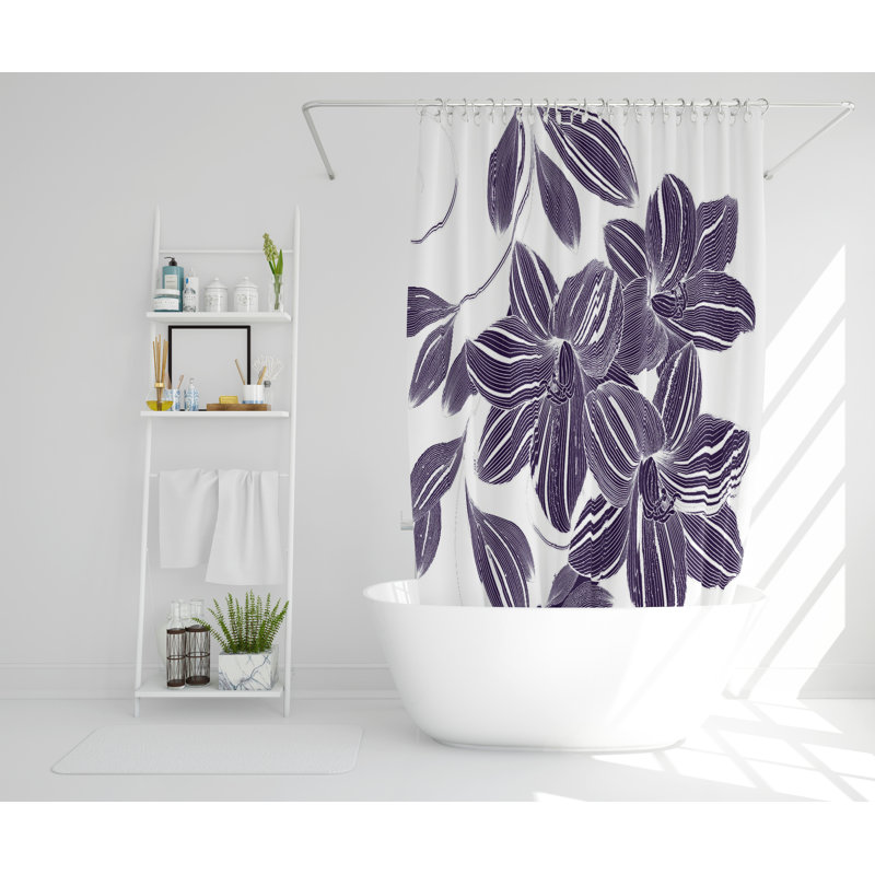 Garnell Polyester Shower Curtain Set, 177cm H x 177cm W