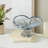 Cole And Grey Glass Ombre Decorative Bowl With Folded Curve Opening And Scalloped Base