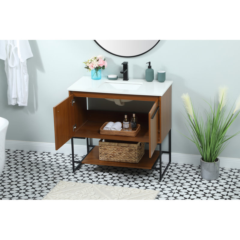 Ensemble de meuble-lavabo simple 36 po Rozell, Teck