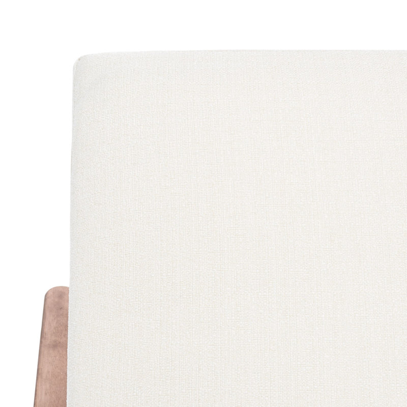 Chaise longue d'extérieur en bois massif Nicholson, Blanc