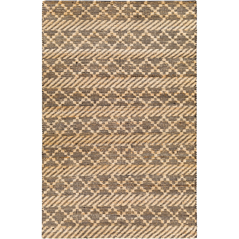 Tapis brun clair en laine tissé à la main Colin, Rectangle 8 pi 10 po x 12 pi