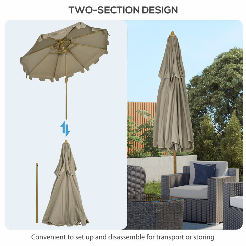 Parasol de marché 8,8 pi, Brun