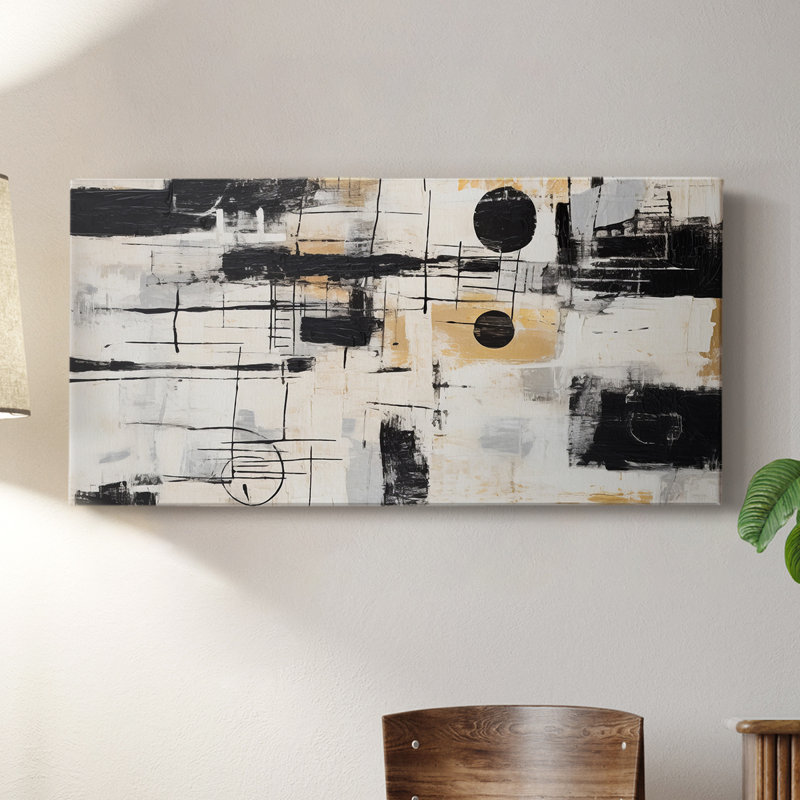 Abstract Series 4 #XIX-Gallery Wrapped Canvas, 16" H x 32" W