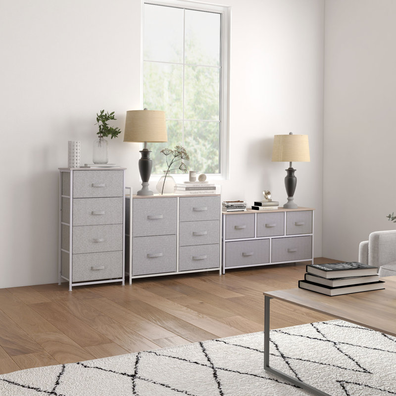 Commode de rangement 4 tiroirs Abing, Blanc