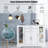 Sideboard Buffet Server Storage Cabinet With 2 Drawers And Glass Doors