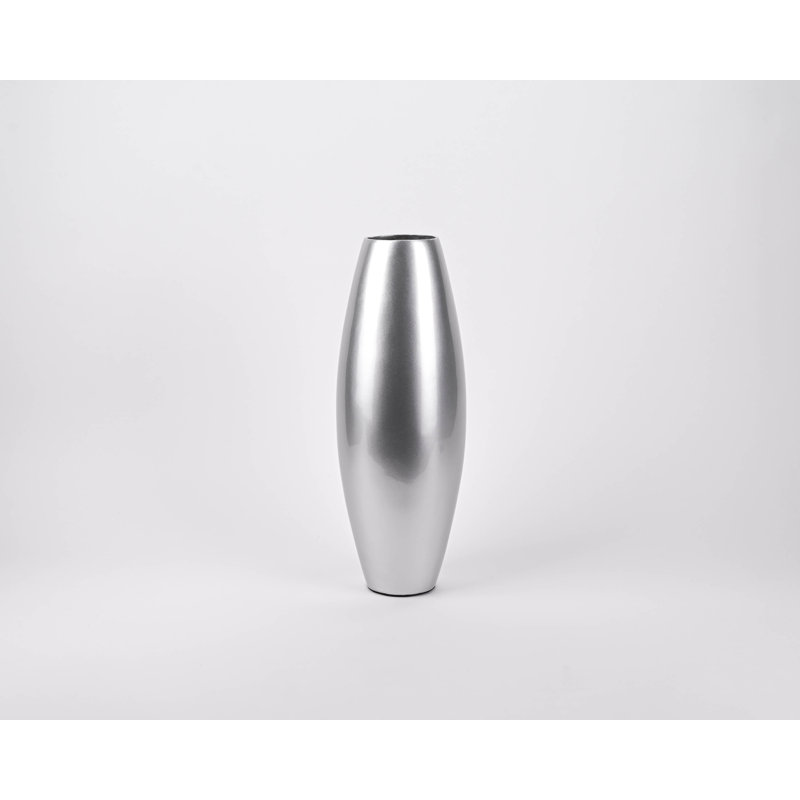 Vase de plancher en bambou Kolo, Argent, H 47 po x l 13 po x P 13 po