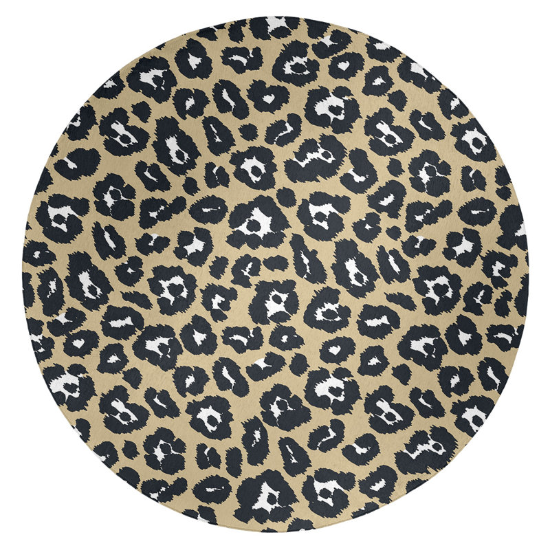 Animal Print Indoor Rug, Round 5'