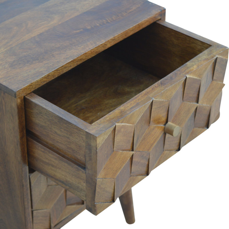 Angelina 42cm W Solid Wood Bedside Table