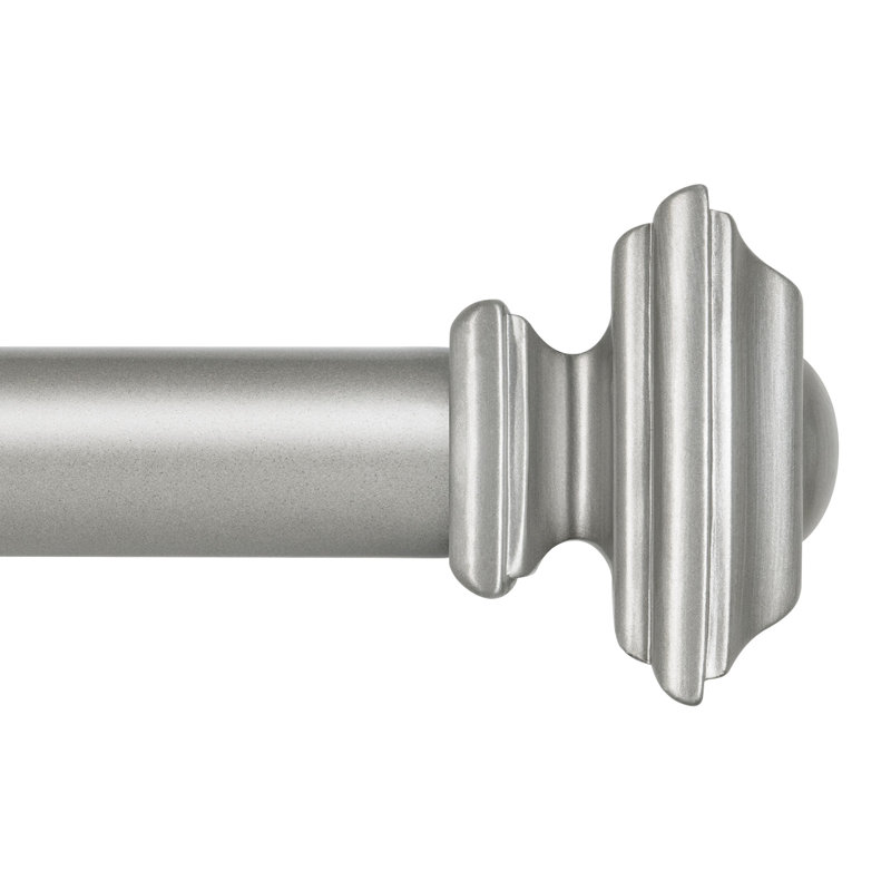 Tringle à rideaux simple réglable Bloxom, Argent, 28" - 48"