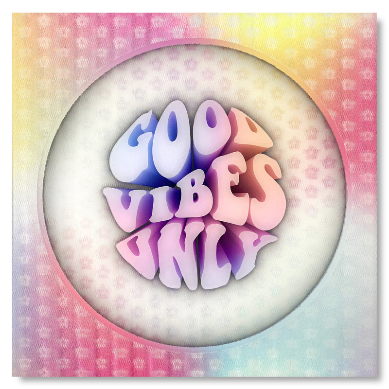 Décoration murale Good Vibes, H 12 po x l 12 po x P 0,2 po