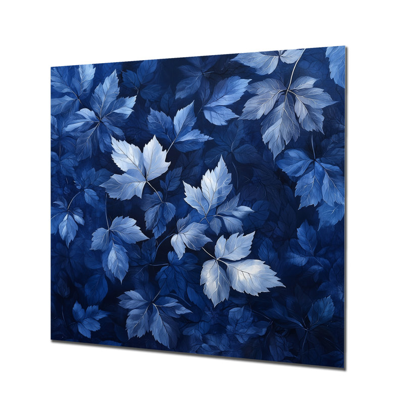 Feuilles de lune au clair de lune I - reproduction d'art traditionnelle en métal, art mural feuilles en métal