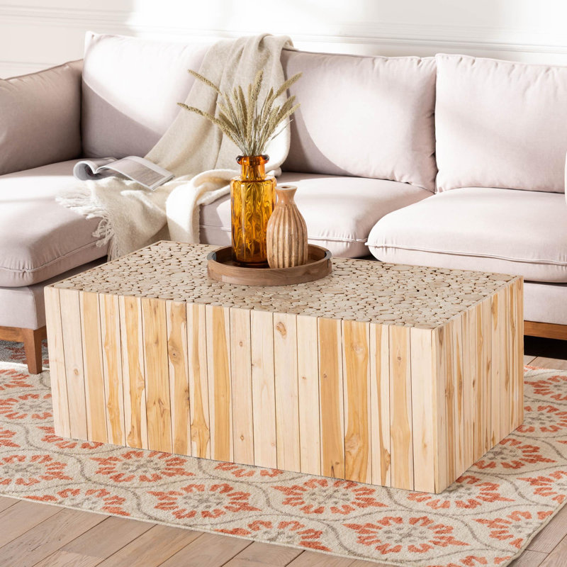 Driti Bohemian Coffee Table With Unique Repurposed Wood Logs