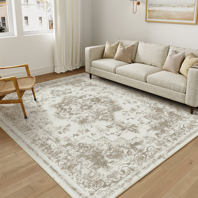  Elegant Modern Machine Woven Area Rug in Brown, Rectangle 8' x 10'