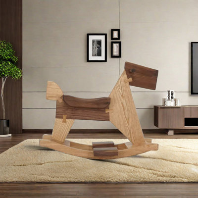 Chaise berçante en bois massif fabriquée à la main