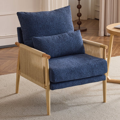 Masson Chenille Accent Chair Armchair With Pillow