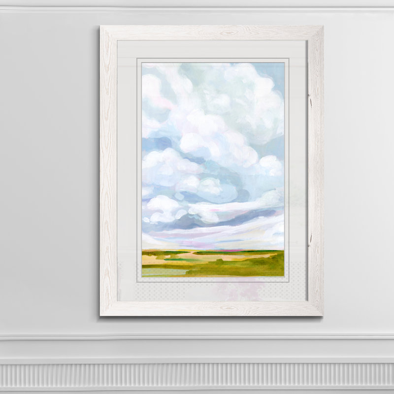 « lucid skies ii »-cadre photo imprimé sur papier, Encadré imprimé blanc, H 28 po x l 38 po x 1,25 po, Blanc mat