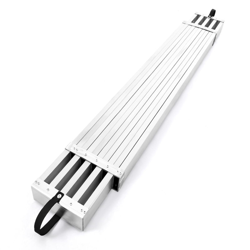 Planche télescopique de 8 à 13 pi, planche d'extension en aluminium d'une capacité de 440 lb, plateforme de travail réglable, plateforme d'échafaudage avec plateforme antidérapante, échelle en échafaudage