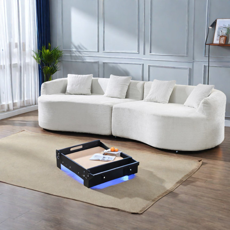 Canapés en chenille peu encombrants, conception courbée confortable pour une vie compacte