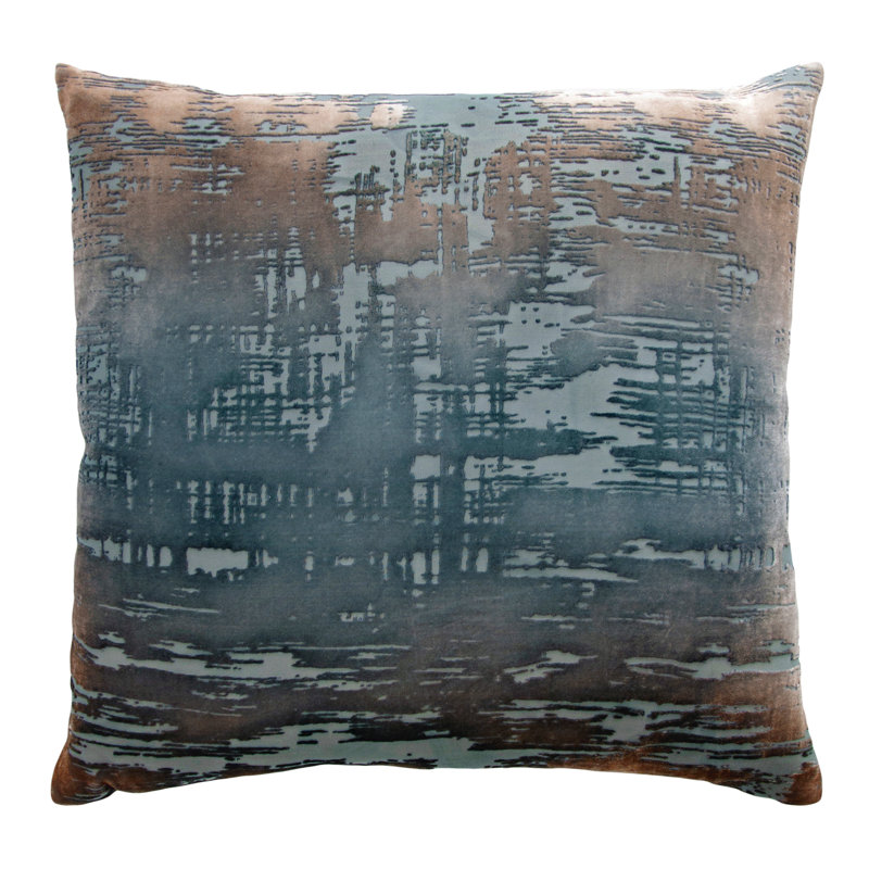 Square Pillow Cover & Insert, Gunmetal, 18"H x 18"W