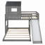 Lit en bois, lit mezzanine avec échelle, glissade et garde-corps-1208852646