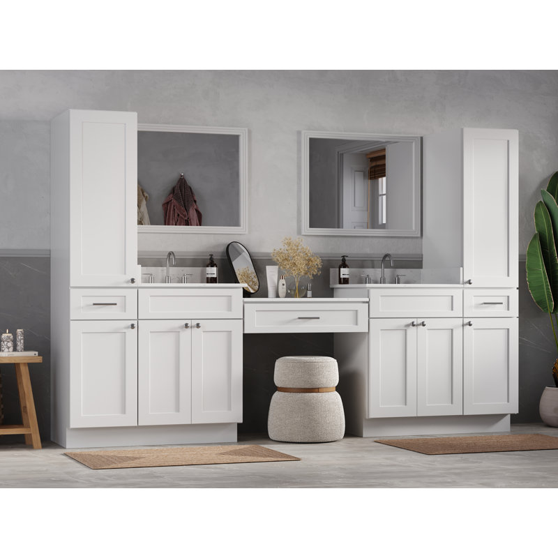Meuble-lavabo double 108 po Disar, Blanc