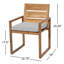 Venice Teak Patio Dining Armchair with Cushion-2076089609