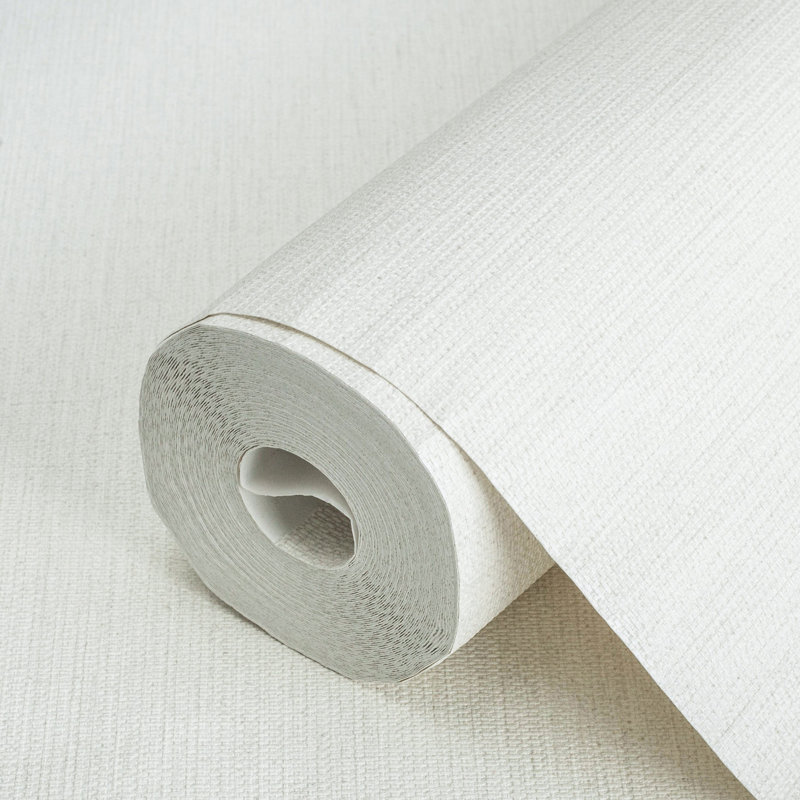 Papier peint texturé jute en jute, revêtement uni uni moderne, Blanc