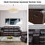 Ensemble de canapé inclinable manuel 4 pièces avec console de rangement - Canapé modulaire en similicuir respirant brun